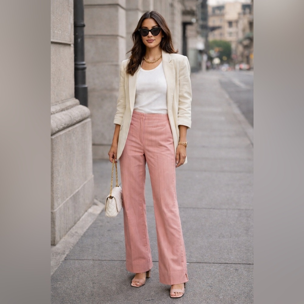BCBGMaxzaria Pink Pinstripe Pants